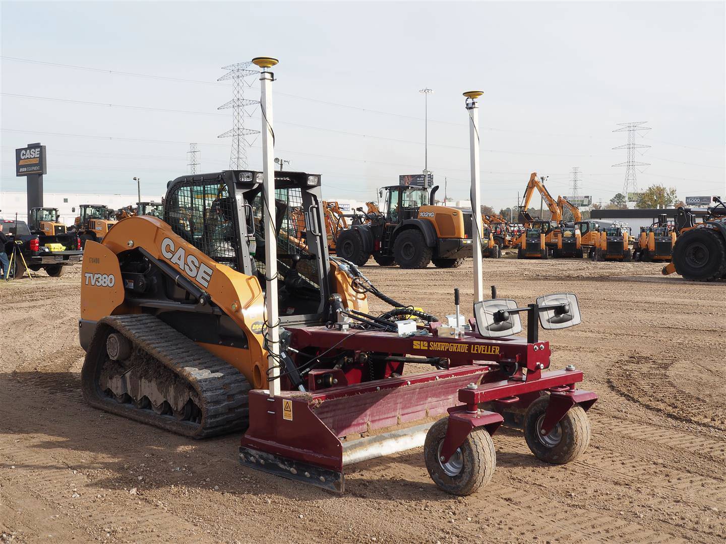 5T GPS Track Loader for hire from Pronto Hire with leveller bar attachment