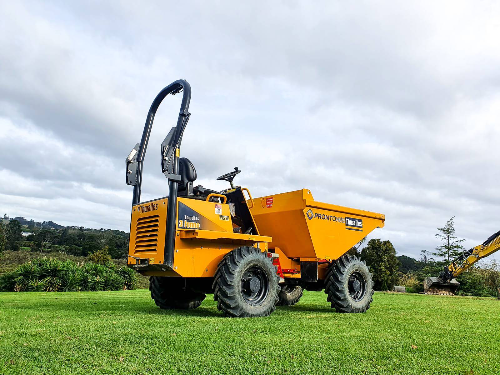 Thwaites 3 - 4 Ton Site Dumper with Swivel Tip for hire from Pronto Hire Auckland on site